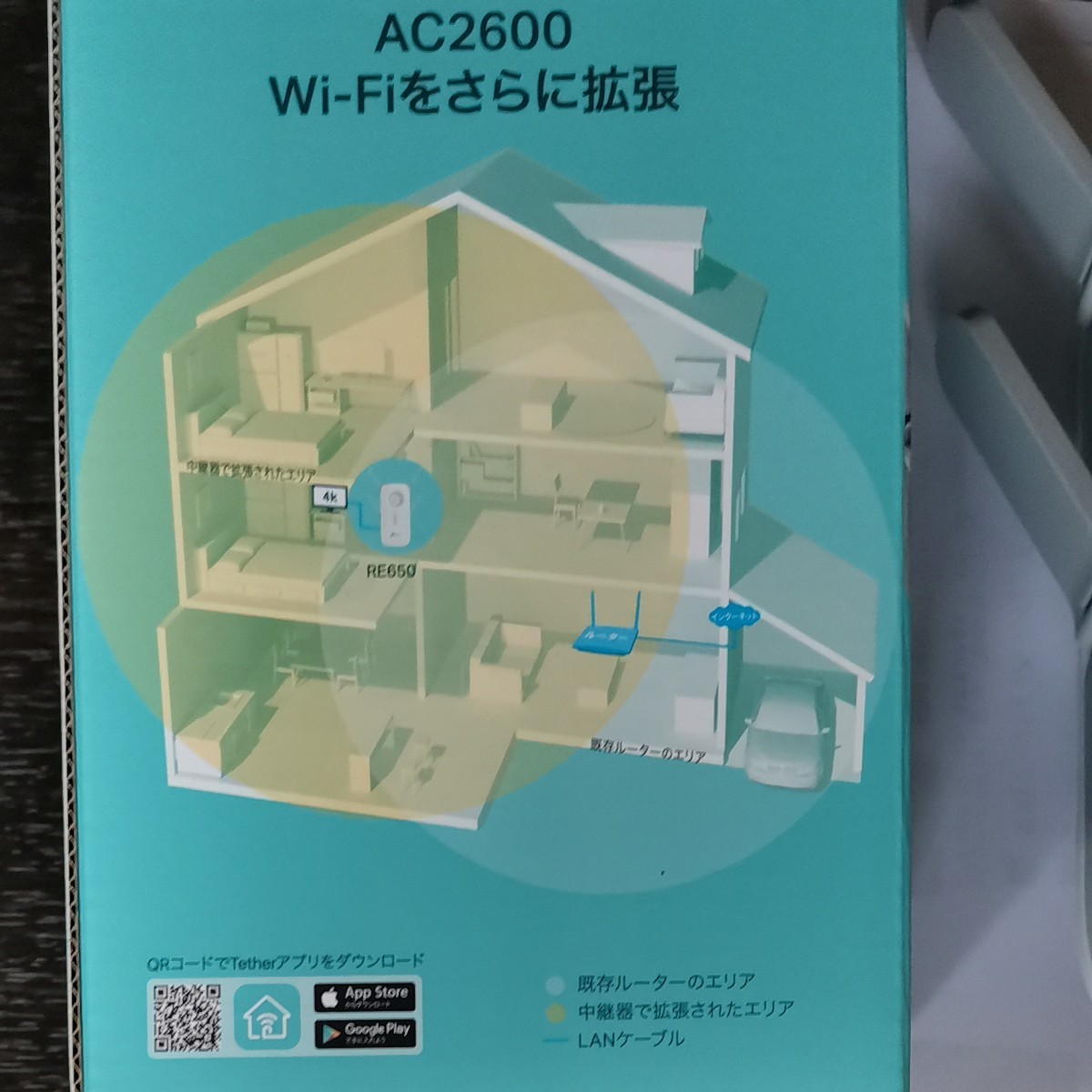 TP-Link 無線LAN中継器 Wi-Fi 11ac　RE650　箱、設定ガイド有り