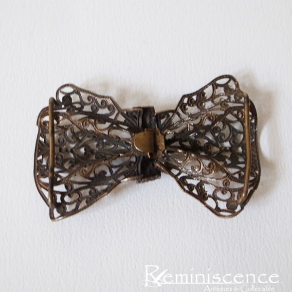 [ Ed wa-ti Anne. reti as with ] antique England belt buckle ribbon **Antique Edwardian Bow Dress Belt Buckle*