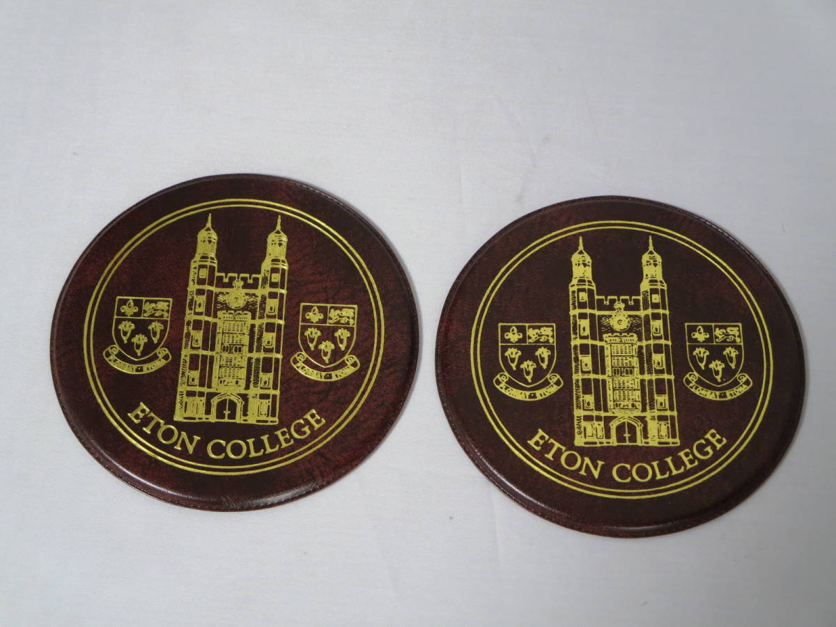 ロ イートン・カレッジ/イートン校【コースター】2枚セット（茶色）King's College of Our Lady of Eton beside Windsor_画像1