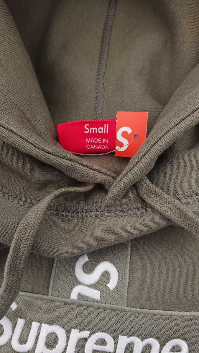 新品S Supreme Cross Box Logo Hooded Sweatshirt Light Olive ボックスパーカー パーカー クロス ボックス ロゴ カーキ フーディー_画像3