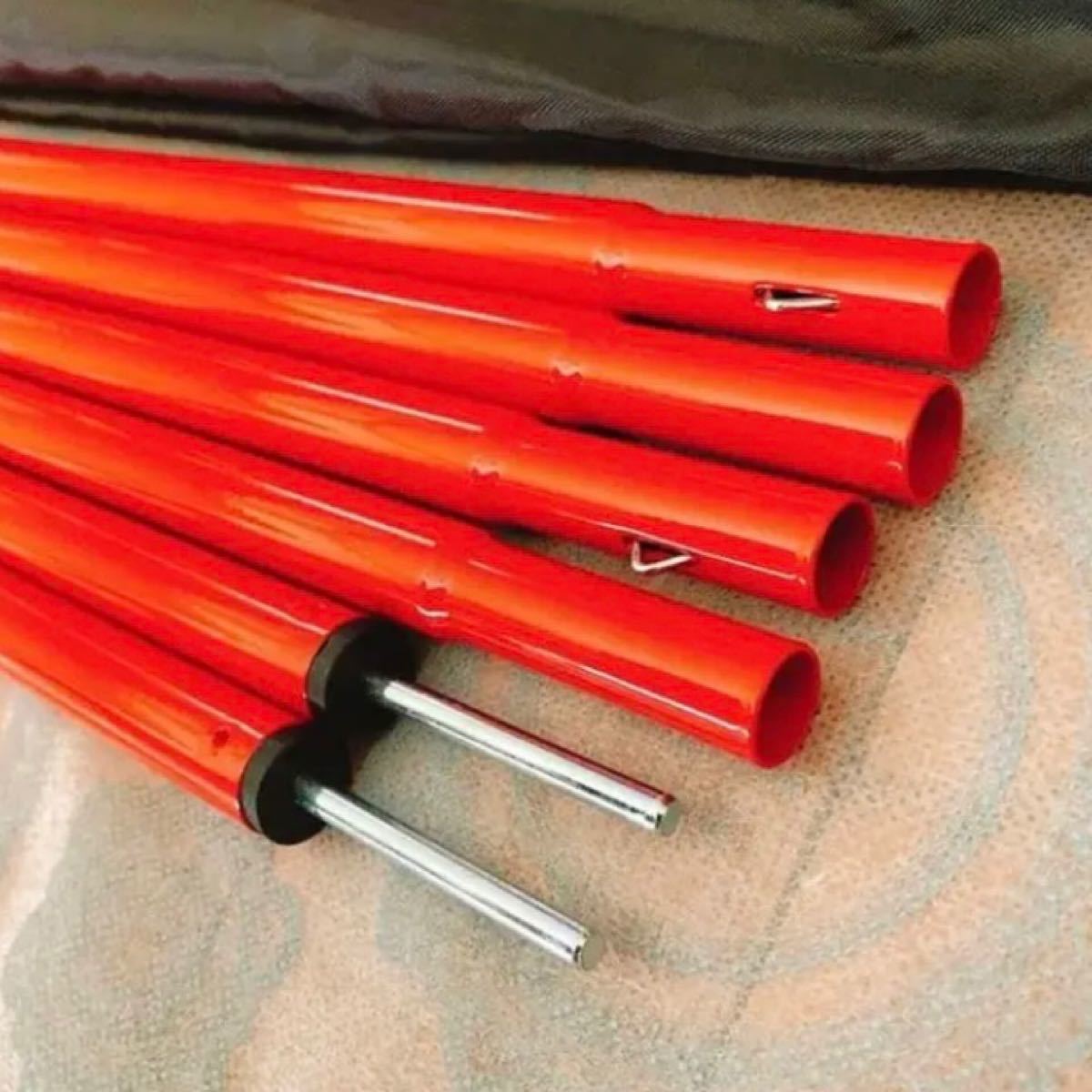 赤　2セット(3本継×4本) DOD テント・タープポール  長さ調整可能