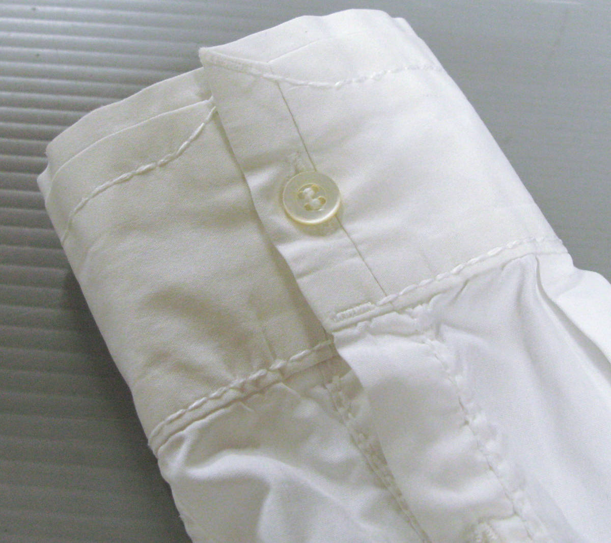 ワイズ フォーメン：白ステッチ 長袖 シャツ 2 （ ヨウジヤマモト Y's for Men Yohji Yamamoto Homme Vintage Cotton Shirt 2_画像4