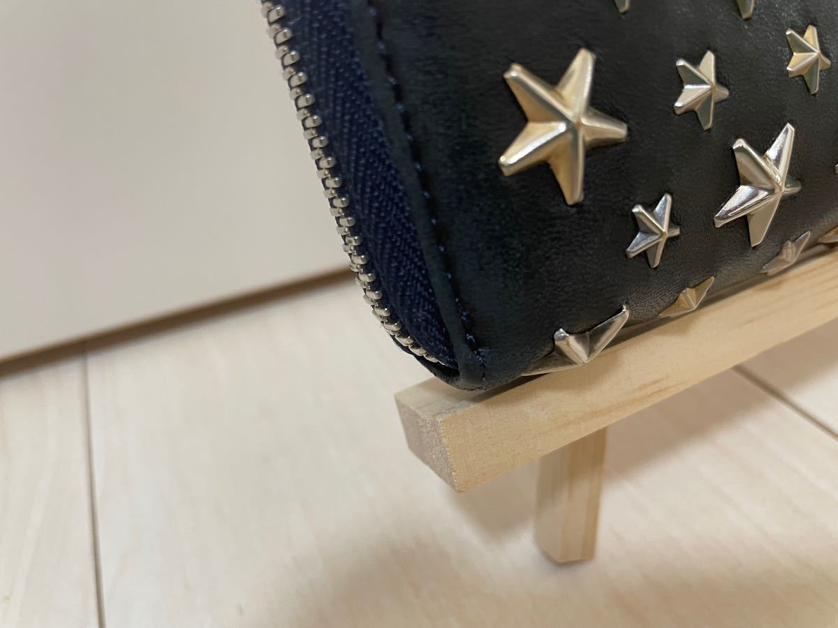 【美品】JIMMY CHOO 長財布 スタースタッズ ラウンドファスナー 長財布 ラウンドファスナー長財布 ジミーチュウ