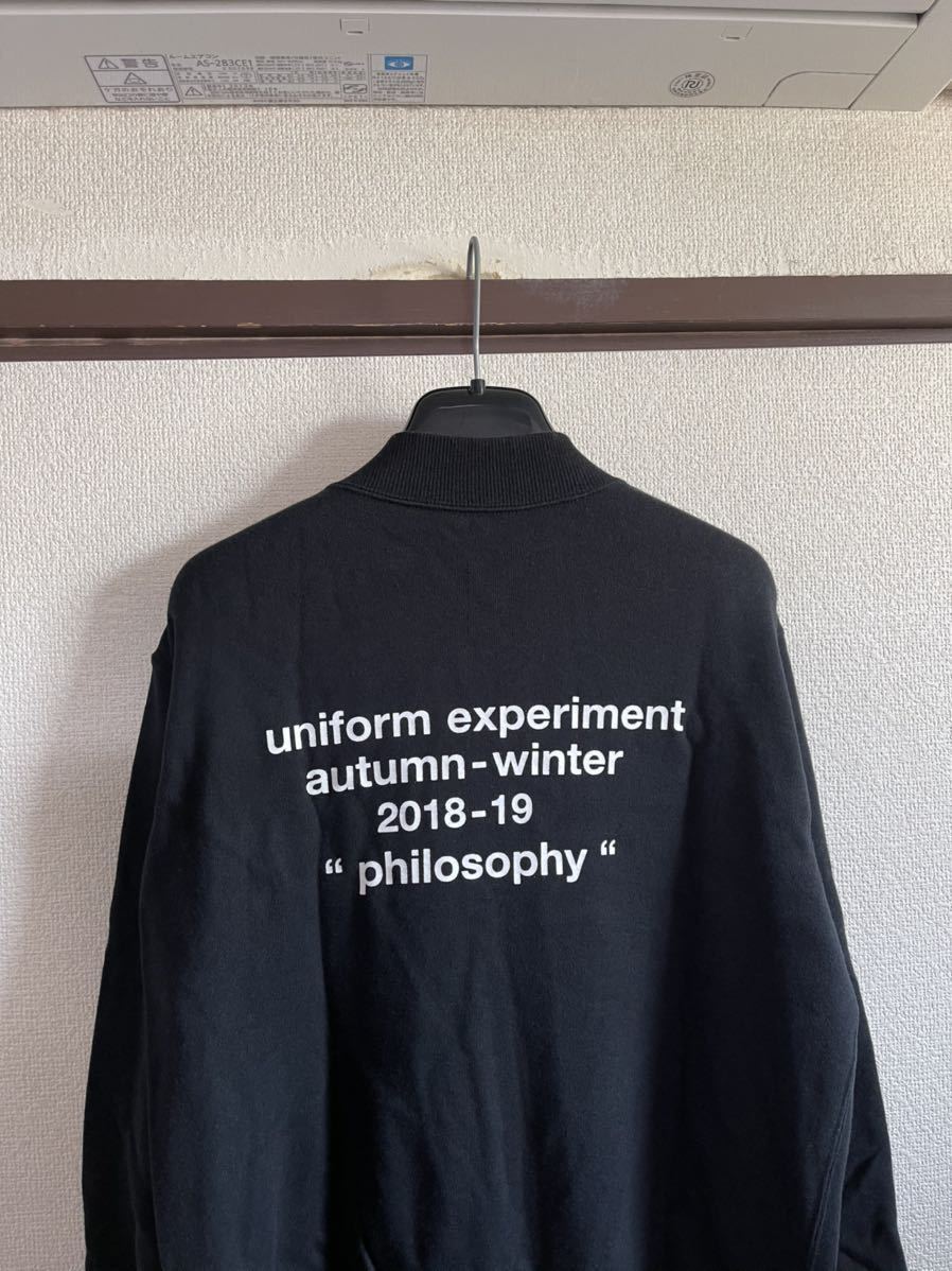 【良品】 uniform experiment UE ユニフォームエクスペリメント SOPHNET ソフネット ZIP SWEAT BLOUSON  スウェットブルゾン ブラック BLACK