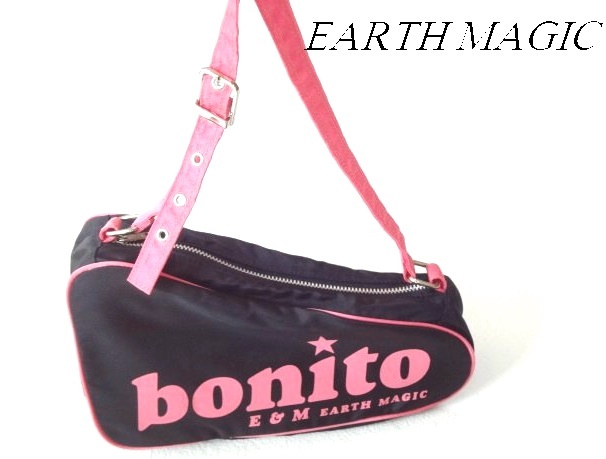&#9884; Earth Magic EARTHAHGIC подседельная сумка / сумка [ чёрный x розовый ] не использовался товар 