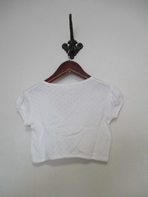 avv white short sleeves short cardigan size 130(USED)61521