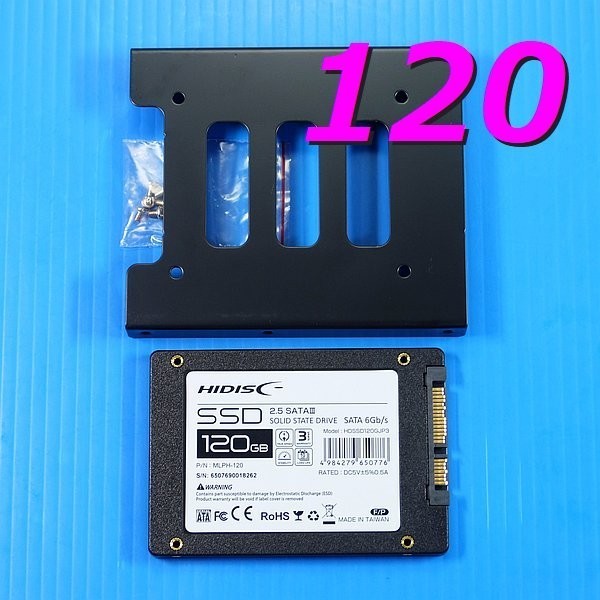 【SSD 120GB】HIDISC HDSSD120GJP3 w/Mount