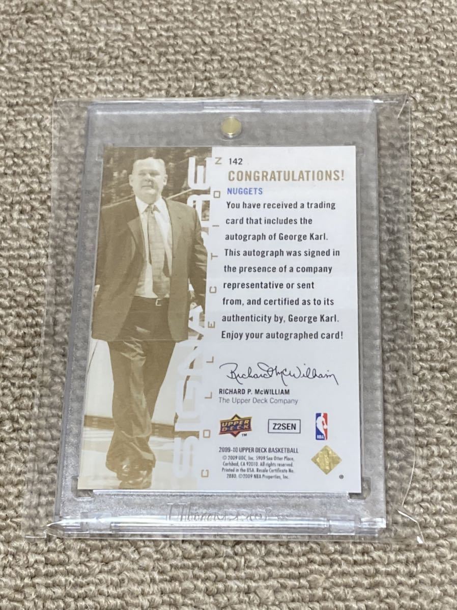 2009-10 upper deck basketball George Karl autograph ジョージ　カール　直筆サインカード_画像2