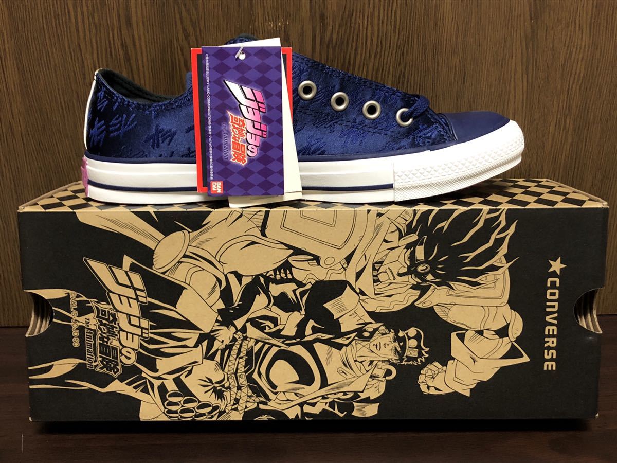 14 year made complete build-to-order manufacturing CONVERSE ALL STAR OX JO2 JOJO Converse all Star JoJo's Bizarre Adventure Kujo Jotaro [1CJ591] west . woven navy blue US7.5