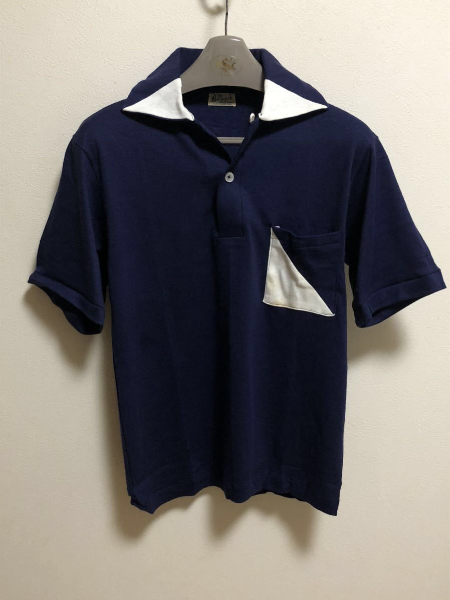 デッドストック 未使用 50s Berwyck ポロシャツ ツートン シャツ プルオーバー 50年代 ロカビリー ヴィンテージ CAMPUS PENNEYS Dry Bones
