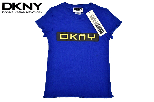 Y-1676* бесплатная доставка * новый товар *DKNY JEANS Donna Karan New York джинсы * America USA производства синий blue цвет Logo принт короткий рукав T- рубашка P/S