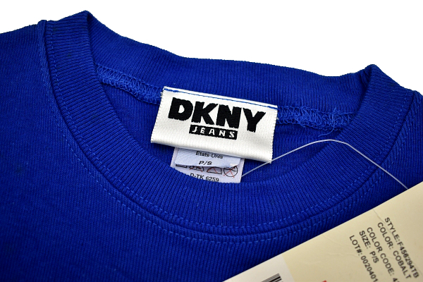 Y-1676* бесплатная доставка * новый товар *DKNY JEANS Donna Karan New York джинсы * America USA производства синий blue цвет Logo принт короткий рукав T- рубашка P/S