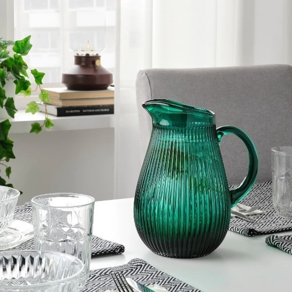 IKEA ガラス 花瓶 ピッチャー 水差し グリーン サルスカプリグ IKEA ガラス 花瓶 ピッチャー 水差し グリーン サルスカプリグ