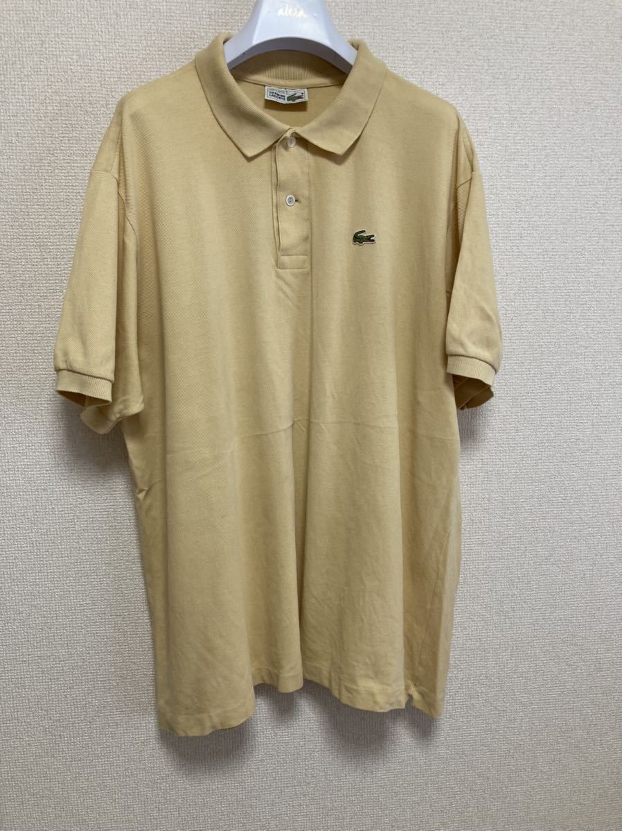 70's 80's ヨーロッパヴィンテージ フランスラコステ CHEMISE LACOSTE ポロシャツ 半袖ポロシャツ フレラコ 黄色系(黄土色) 7 フランス製_画像1