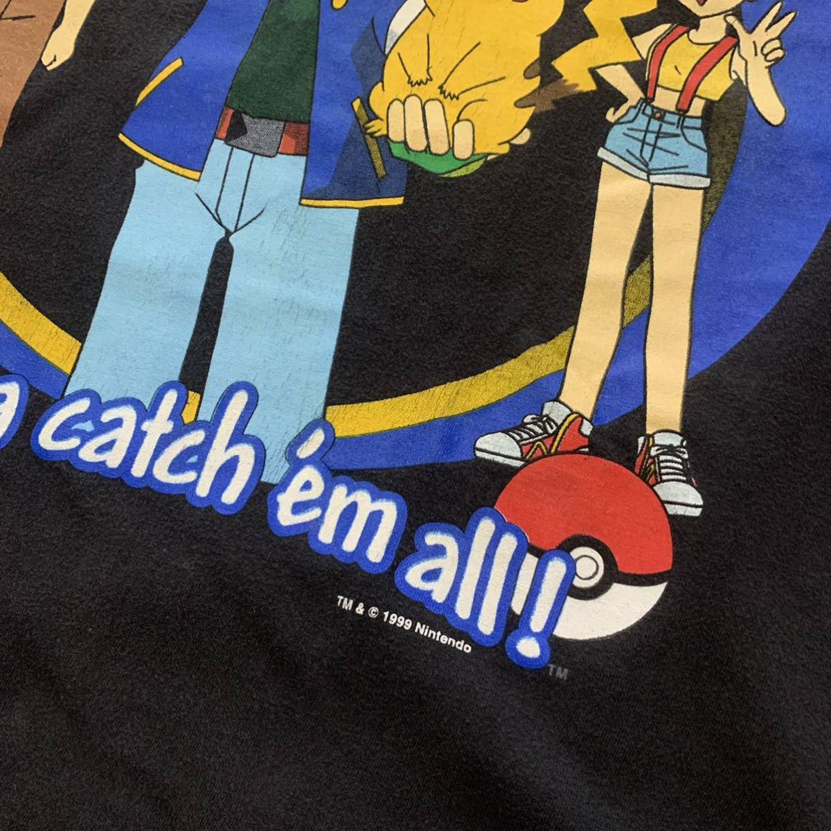 90s ポケモン Pokemon Tシャツ / アート ブラック 黒 ビンテージ 80s STARTREK STAR WARS バンT AKIRA ディズニー アニメ 企業 ムービー