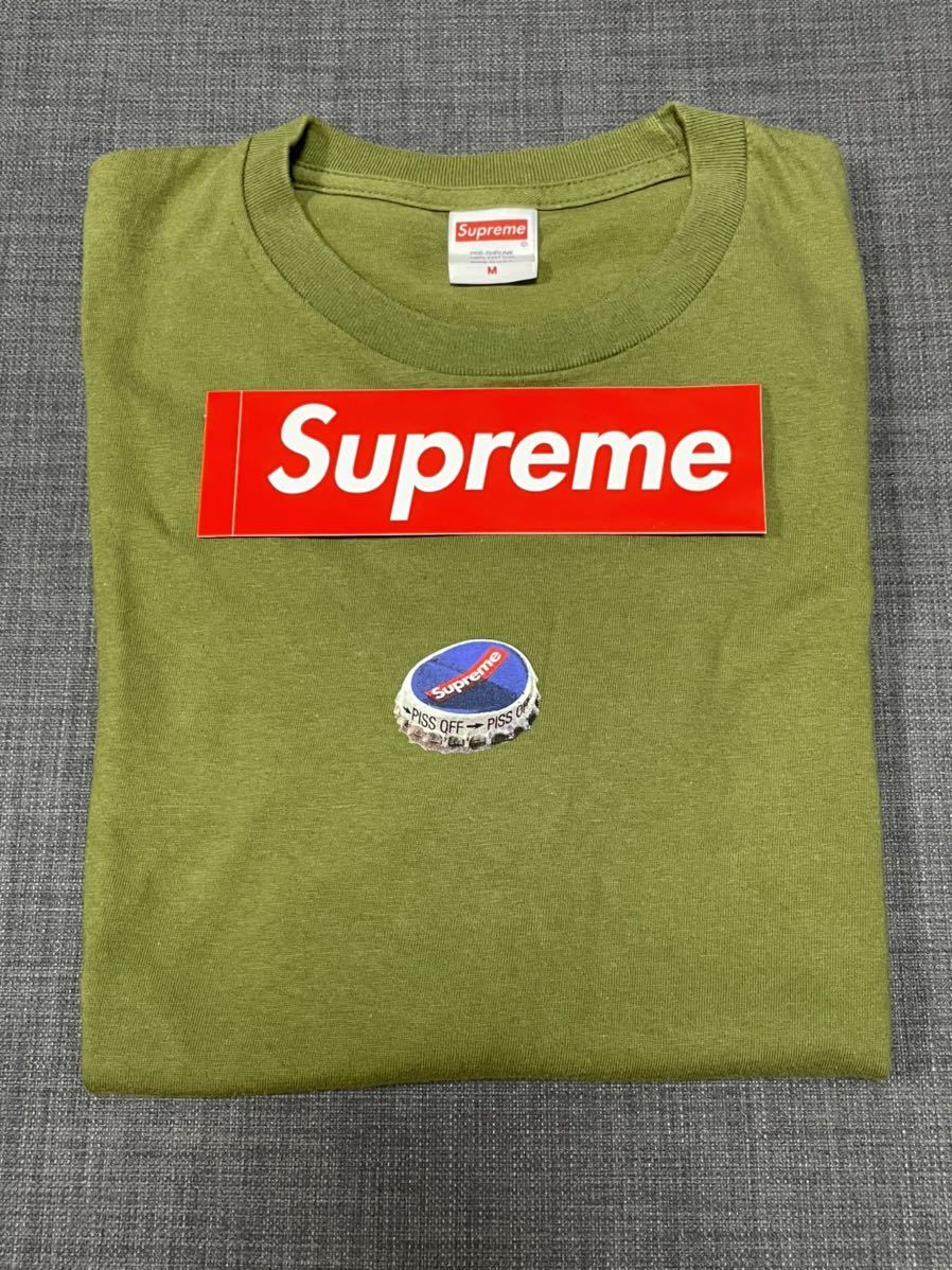 送料無料 オリーブ M Supreme bottle cap tee olive 18AW 18FW