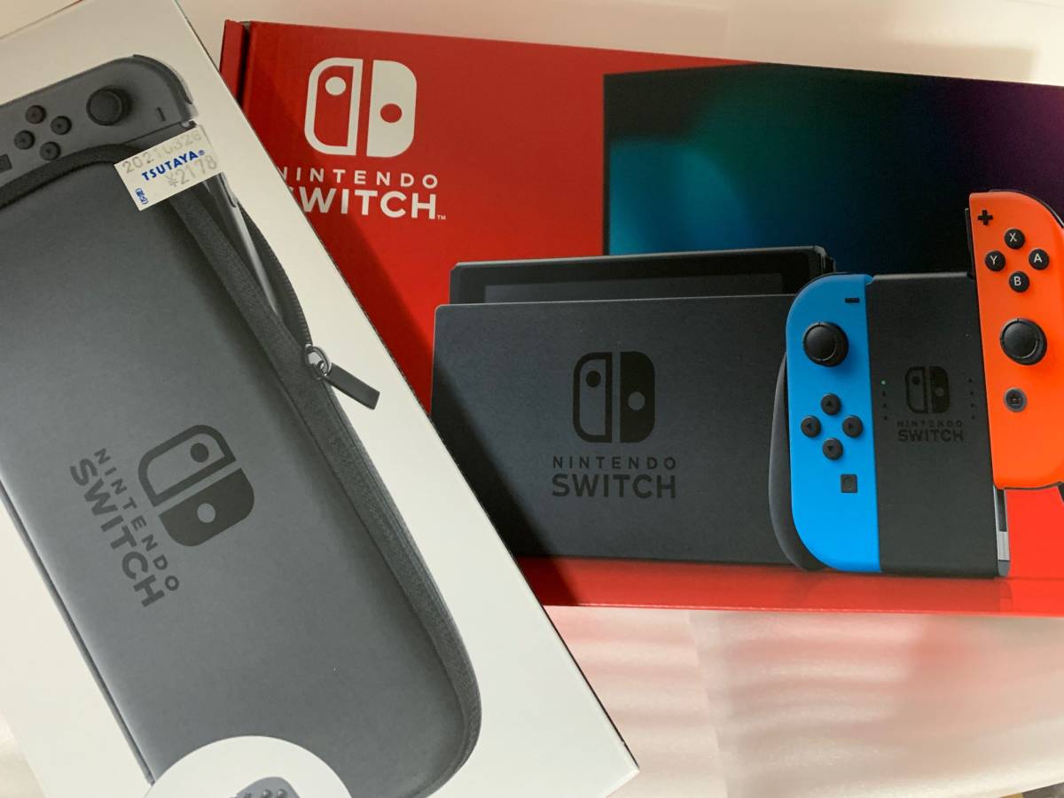 未開封・新品・送料無料/Nintendo Switch本体 Joy-Con(L)ネオンブルー/(R)ネオンレッド/ケース付/新モデルHAD/ニンテンドースイッチ