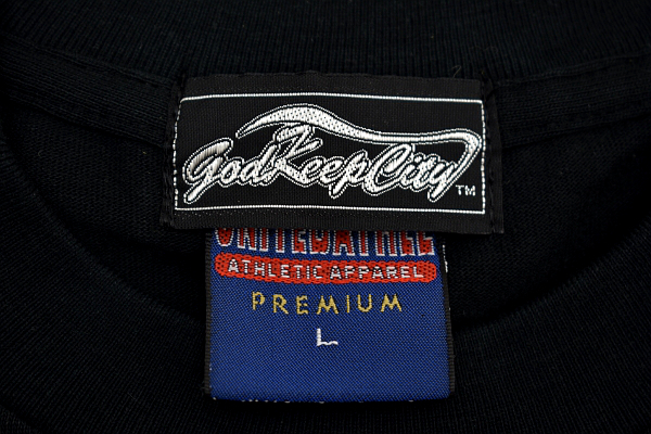 Y-1944-1★送料無料★新品★GKC God keep city ゴッドキープシティ★キャブ C.A.B. CLOTHING ブラック黒色 両面プリント 半袖 T-シャツ Ｌ_画像4