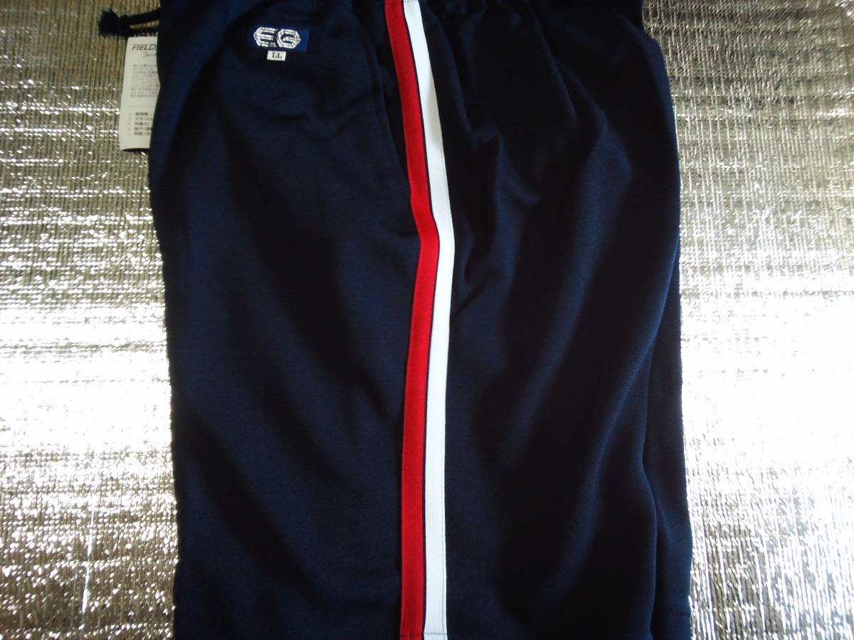  retro * Vintage *TORAY field sensor TP shorts navy blue color * red white side line size LL new goods unused goods 