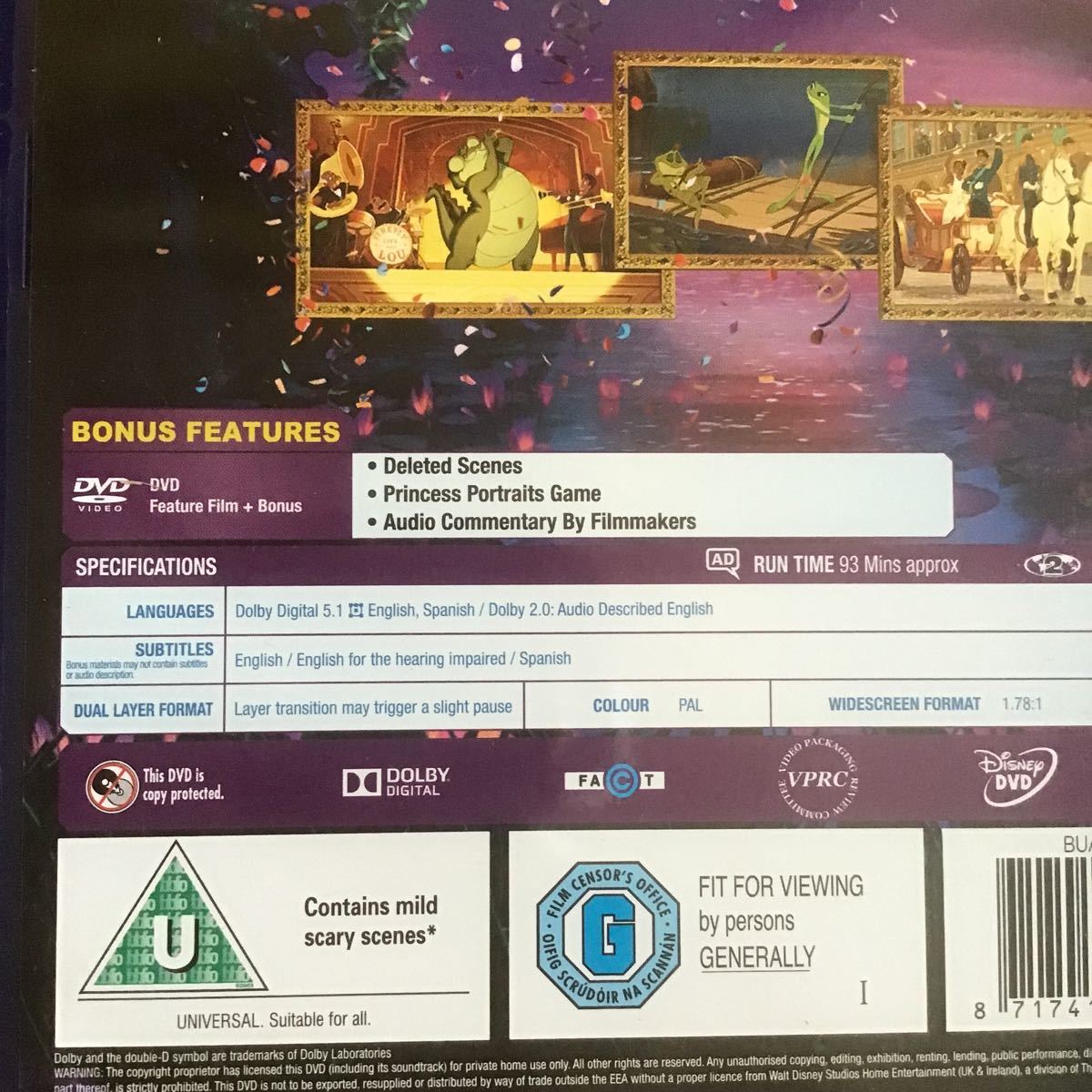 英語　ディズニー　白雪姫、プリンセスと魔法のキス　DVD イギリス版