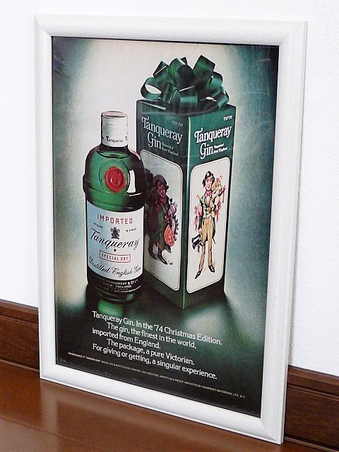 1974年 USA 洋書雑誌広告 額装品 Tanqueray Gin ” '74 Christmas Edition” タンカレー タンカレイ ジン クリスマス エディション(A4size)_画像1