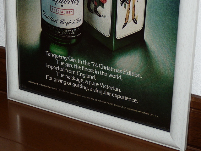 1974年 USA 洋書雑誌広告 額装品 Tanqueray Gin ” '74 Christmas Edition” タンカレー タンカレイ ジン クリスマス エディション(A4size)_画像3