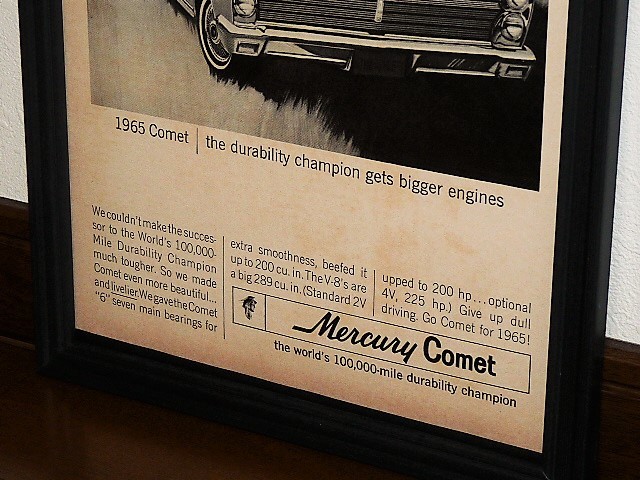 1964年 USA '60s 洋書雑誌広告 額装品 '65 Mercury Comet マーキュリー コメット ( A4size・A4サイズ )_画像3