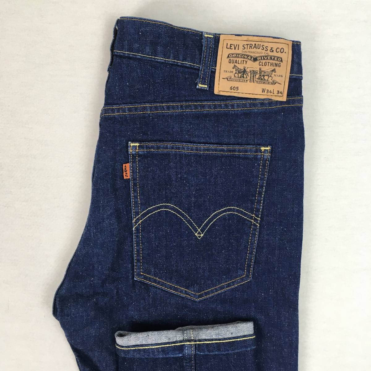 Levi's Levi's 605 30605-0022 BIG'E' LVC slim Fit stretch jeans W34 L34  orange tabTALON Zip : Real Yahoo auction salling