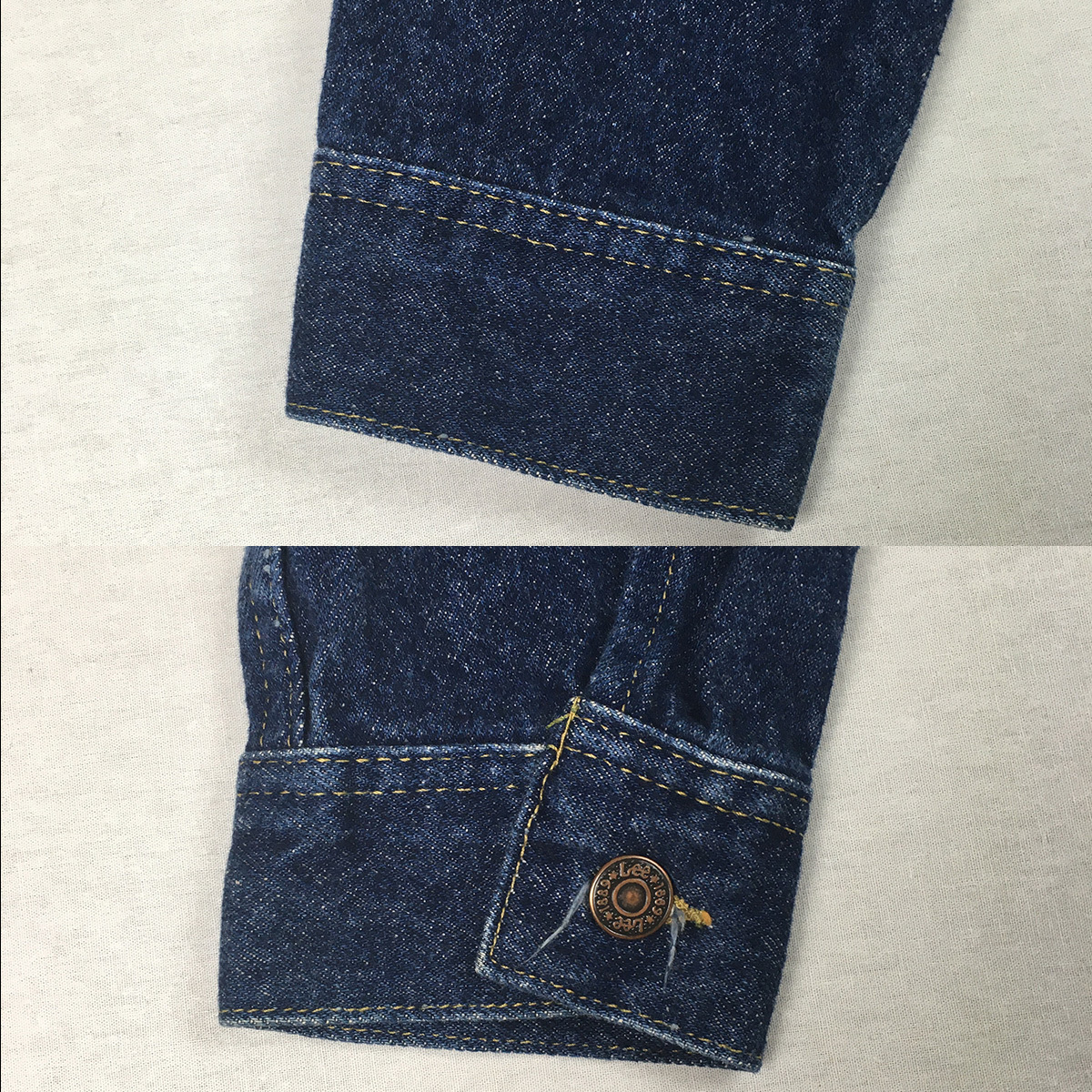 【80s 90s】Lee リー 220-5089 AUTHENTIC JACKET 米国製 Sサイズ ジージャン デニム ジャケット_右腕の裾