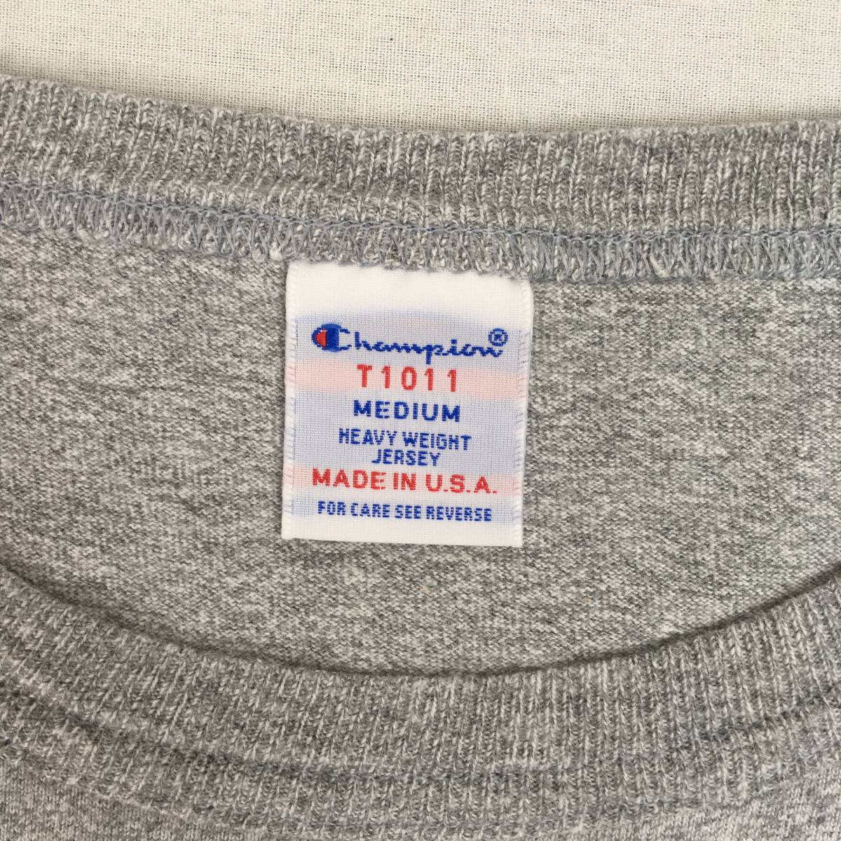 Champion チャンピオン T1011 米国製 Ｔシャツ 胸ポケット Mサイズ グレー ヘビーウェイト_画像3