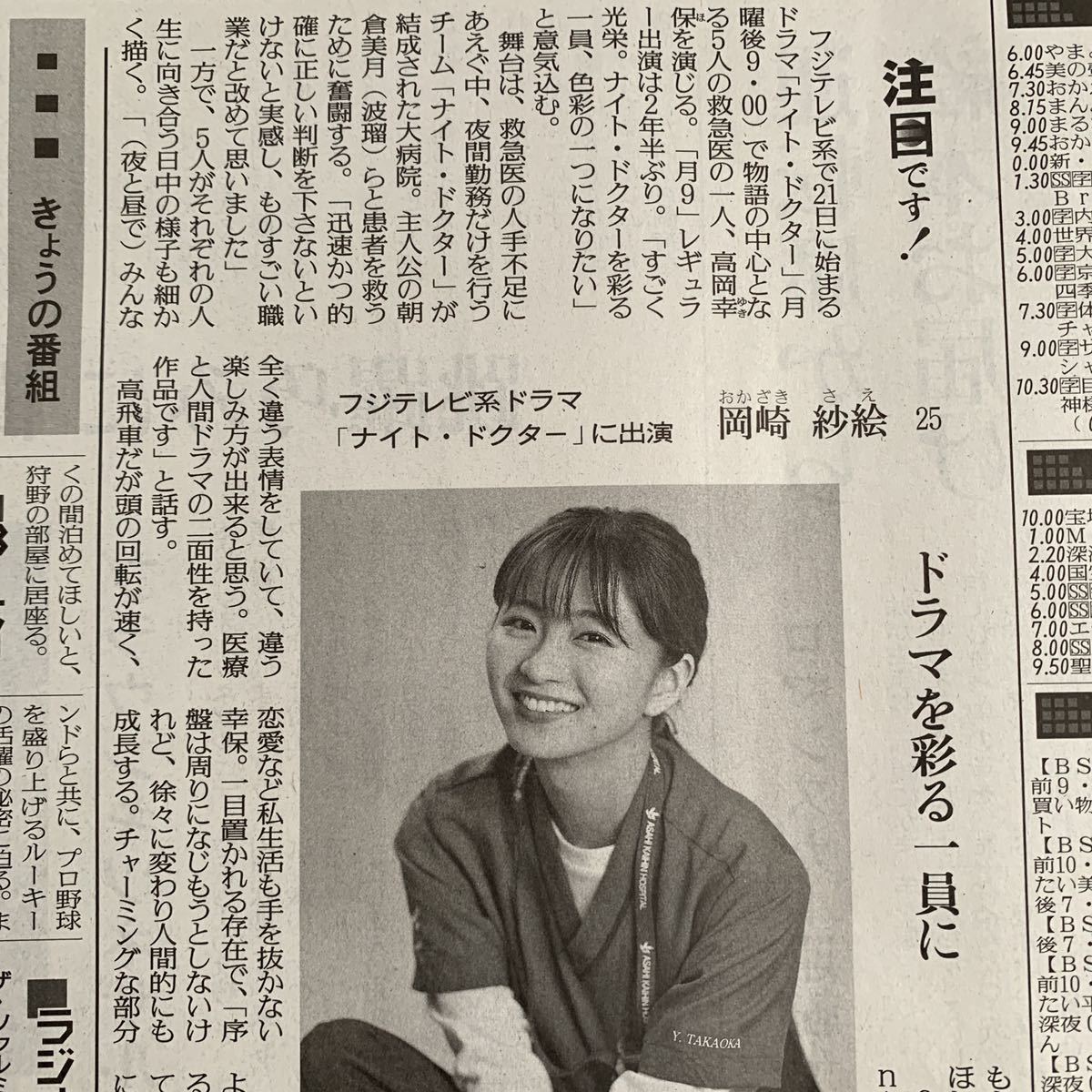  super valuable! Matsushita . flat SHOW channel Okazaki .. Night dokta- drama ... one member . attention.!.. newspaper 6/19