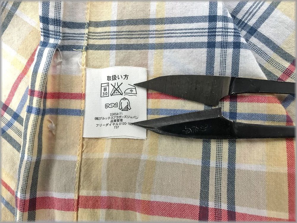★ブルックスブラザーズ　チェック柄　ボタンダウン　半袖シャツ　size L★