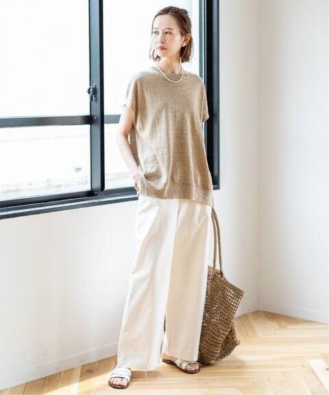 IENA【イエナ】☆pasha リネンコットンノースリーブプルオーバー 新品ベージュ 2