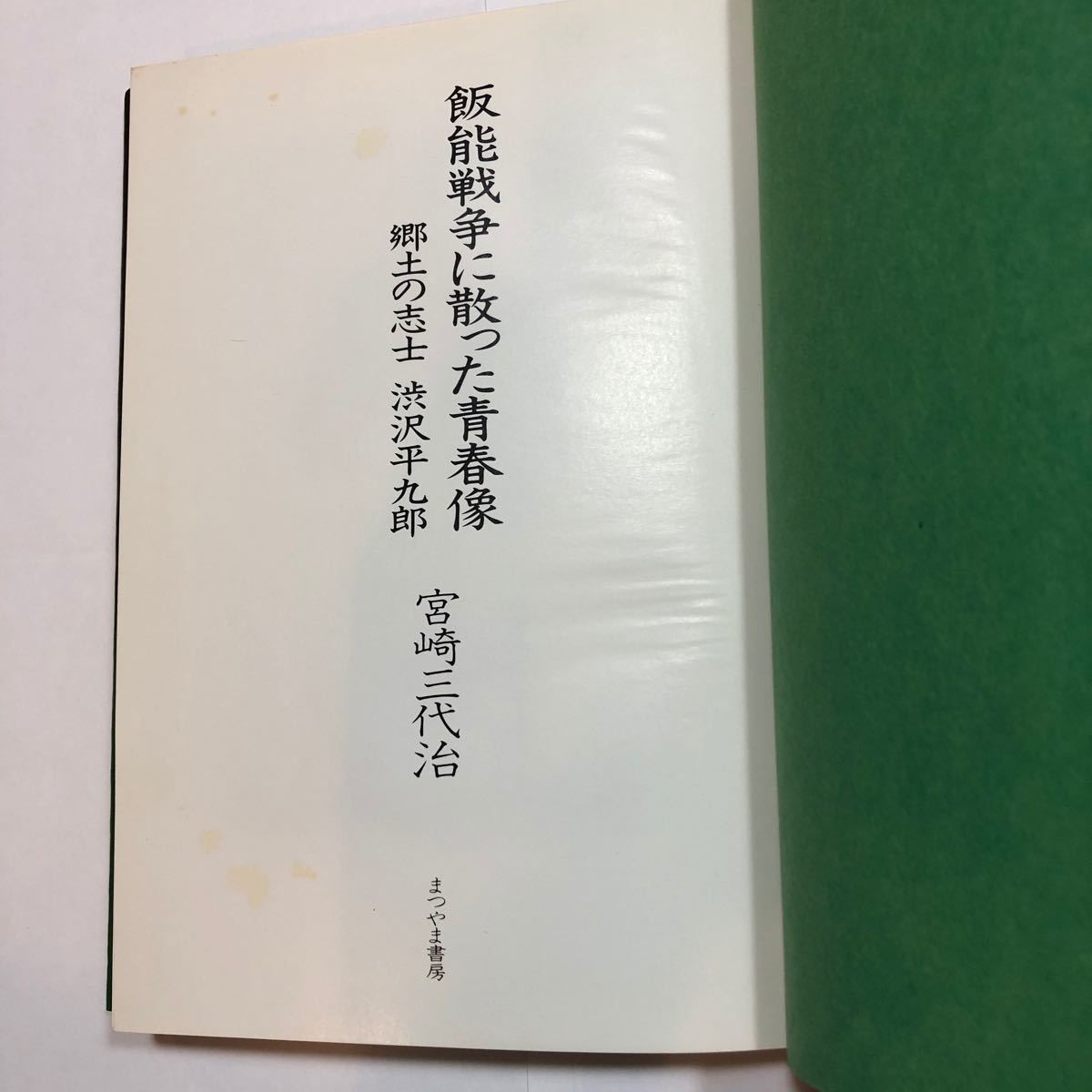 飯能戦争に散った青春像 郷土の志士 渋沢平九郎 【宮崎三代治 まつやま