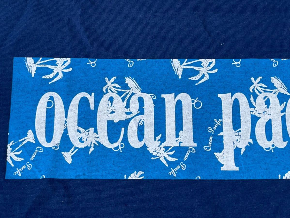 ☆送料無料☆ Ocean Pacific オーシャンパシフィック 古着 半袖 ロゴプリント Tシャツ メンズ XL ネイビー トップス 中古 即決_画像5