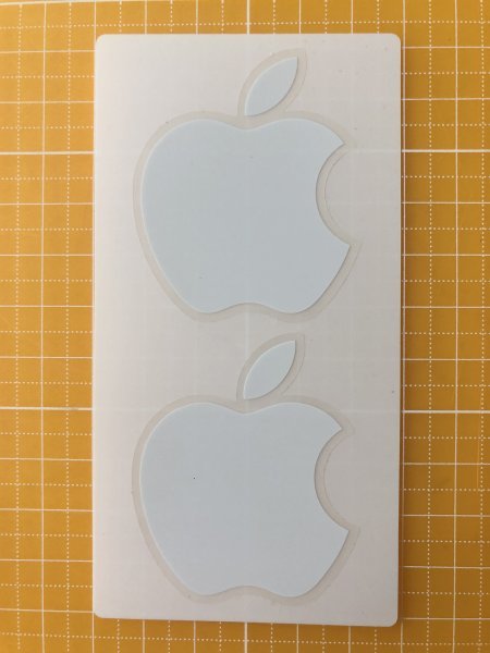 Apple iPhone 付属 アップル シール 5cm×4cm 2枚1シート リンゴシール りんごシール ロゴステッカー 純正ステッカー Mac ホワイト 白_画像1