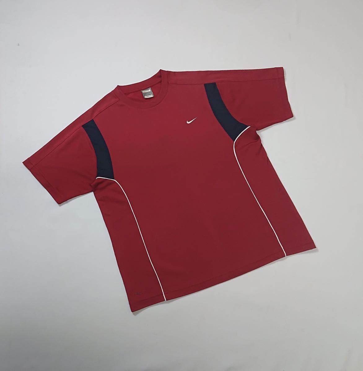 未使用品 Nike ナイキ Fit Dry 半袖 マーク刺繍 ドライ Tシャツ 赤 サイズ L Www Health Worx Co Za