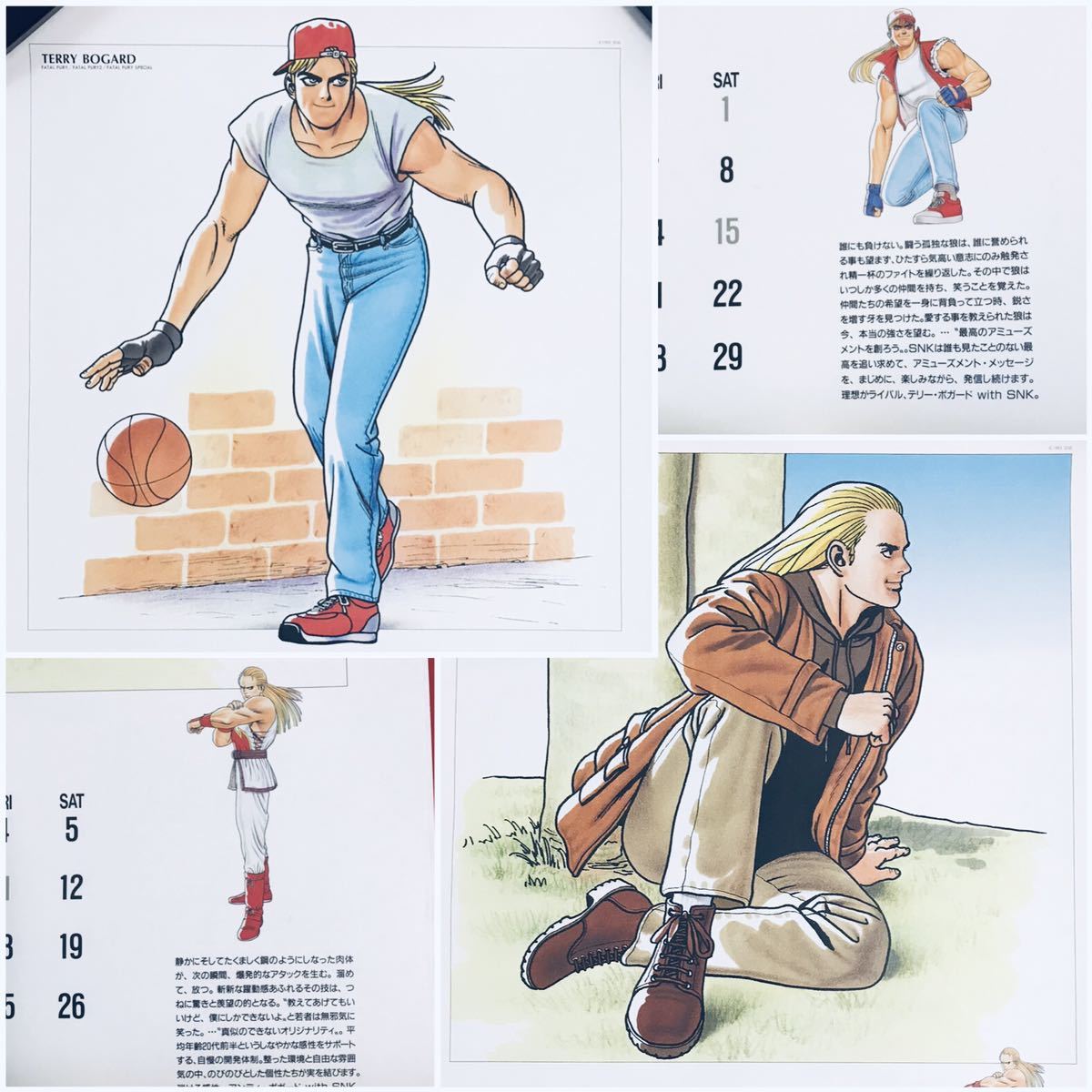 【当時物・NEOGEO・ネオジオ】SNK 餓狼伝説　1994年カレンダー【ポスターイラスト絵師：森気楼】Fatal Fury poster