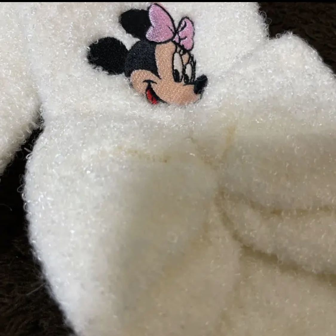  новый товар не использовался Disney minnie Chan muffler белый .... Minnie Mouse зима симпатичный девочка 