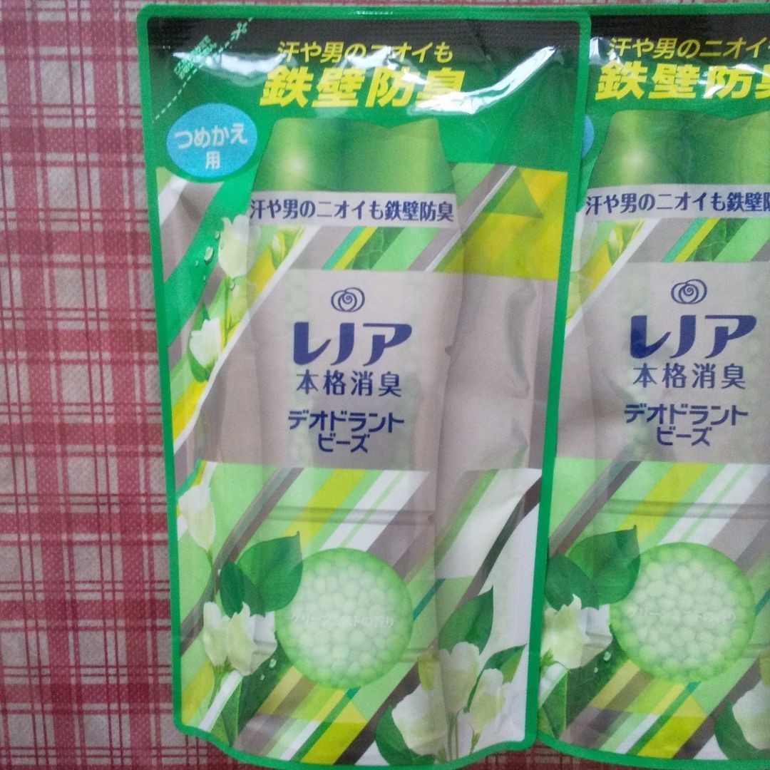 レノア 本格消臭 デオドラントビーズ グリーンミスト 詰め替え用 455mL × 3袋 セット 洗濯 消臭 ビーズ 値下げ不可