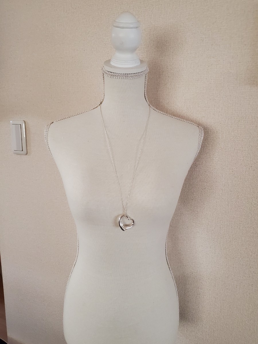 Tiffanyネックレス オープンハート ロングネックレス XL特大