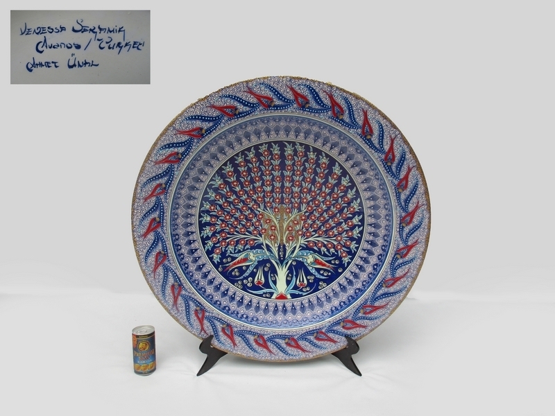 # большая тарелка VENESSA SERAMiK[benesa керамика диаметр примерно 68cm] Турция производства # украшение тарелка автограф иметь тарелка установить дерево в коробке N7217#