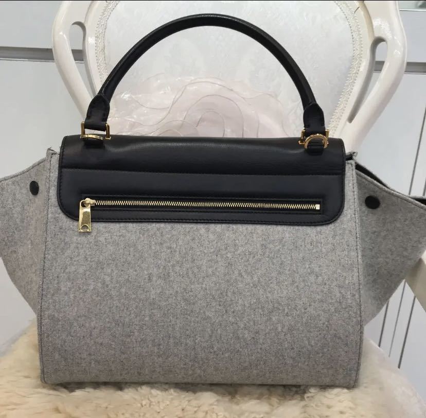 ☆美品☆CELINE セリーヌ トラペーズ 2wayバッグ 黒xグレー　ショルダーバッグ_画像3