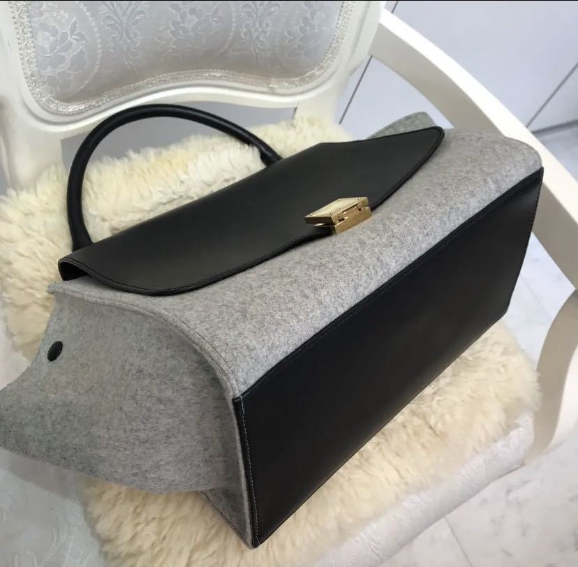 ☆美品☆CELINE セリーヌ トラペーズ 2wayバッグ 黒xグレー　ショルダーバッグ_画像4