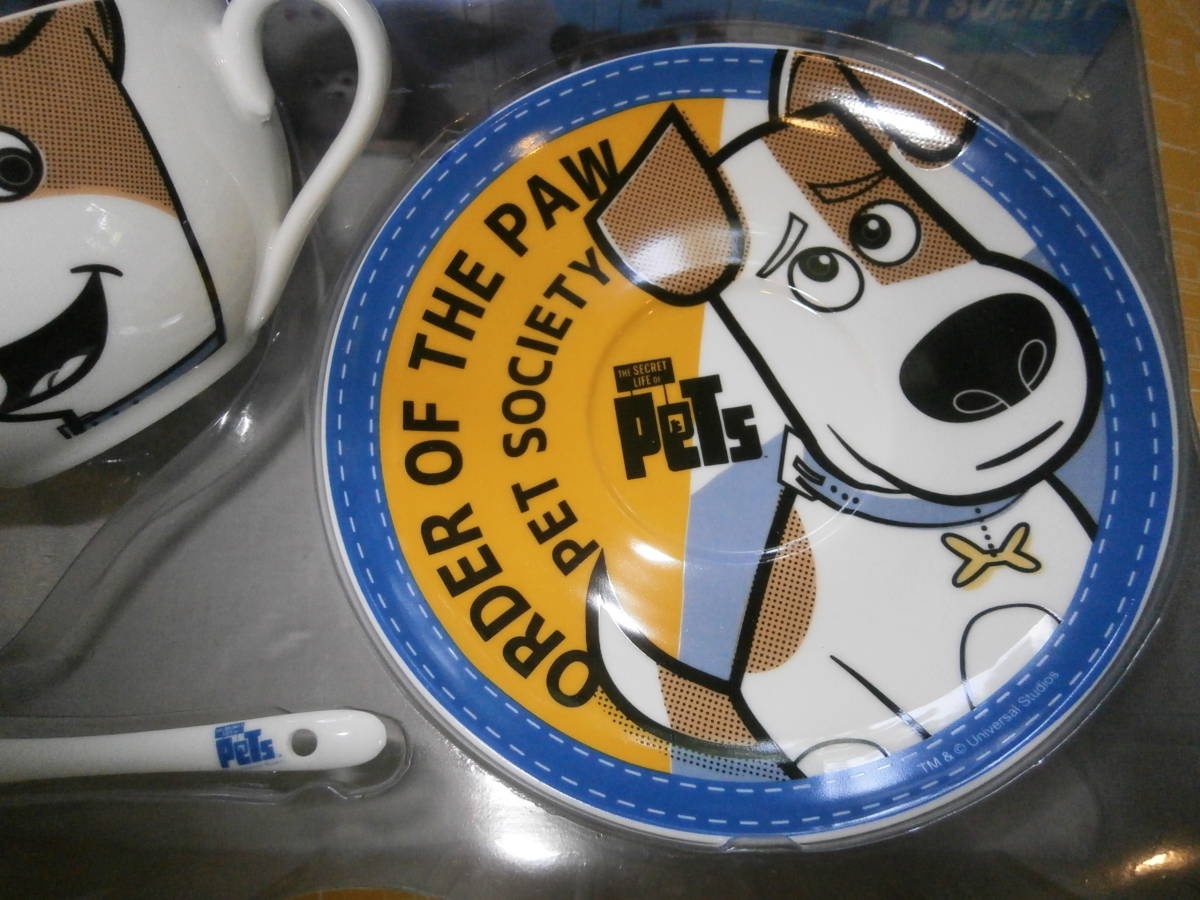 ◆pets ペット◆犬 人間用【マグカップ ＆ ソーサー ＆ スプーン】陶器　未使用_画像8