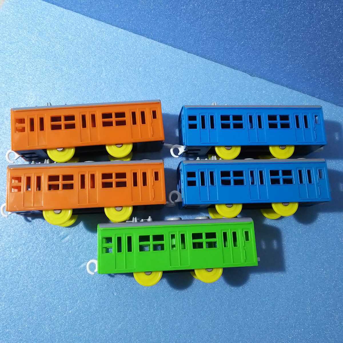 プラレール【同梱OK】103系 通勤電車 中間車 5両 オレンジ ブルー グリーン