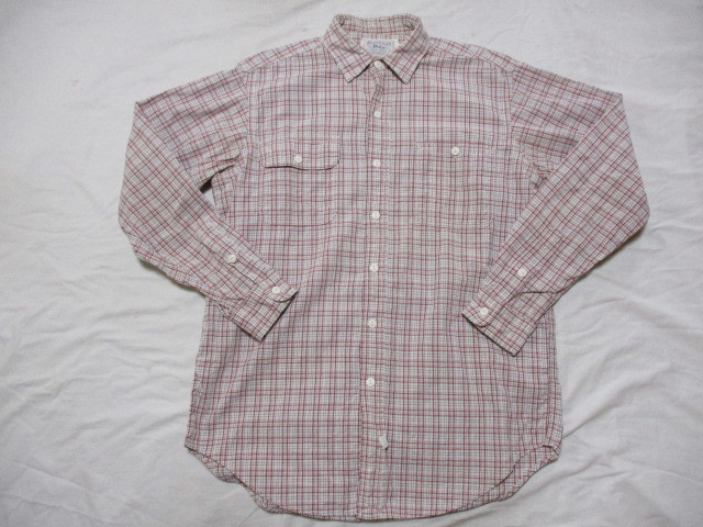 ポロラルフローレン コットン チェックシャツ 白×赤×ピンク 白タグ M_画像1