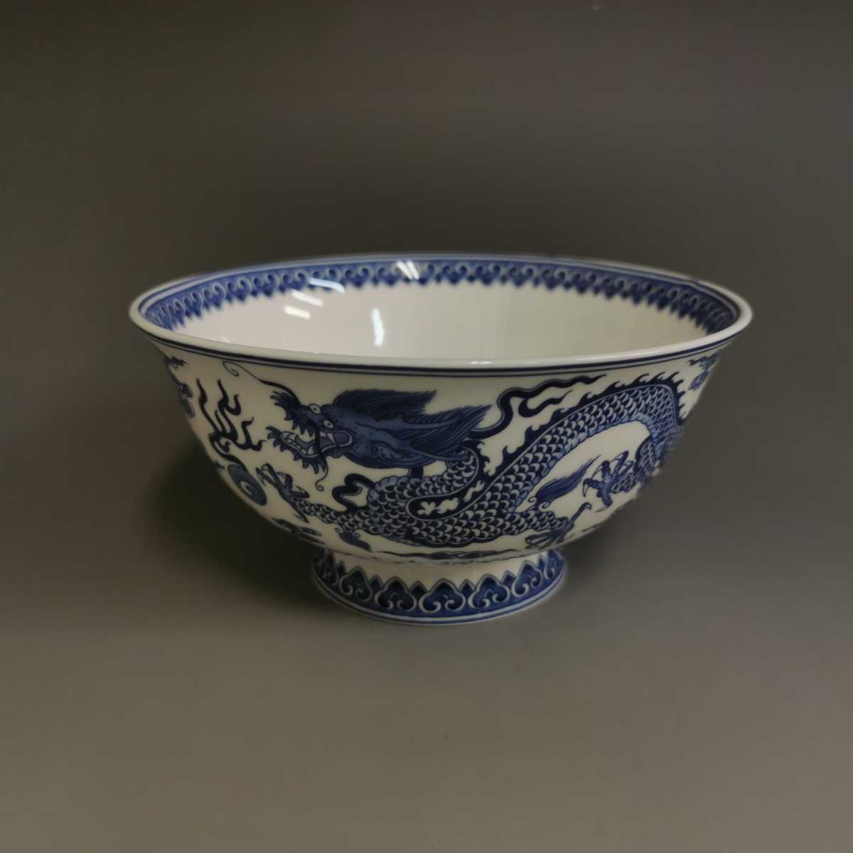 中国古美術大清乾隆年製款青花龍鳳茶碗古染付唐物古道具中| JChere雅虎
