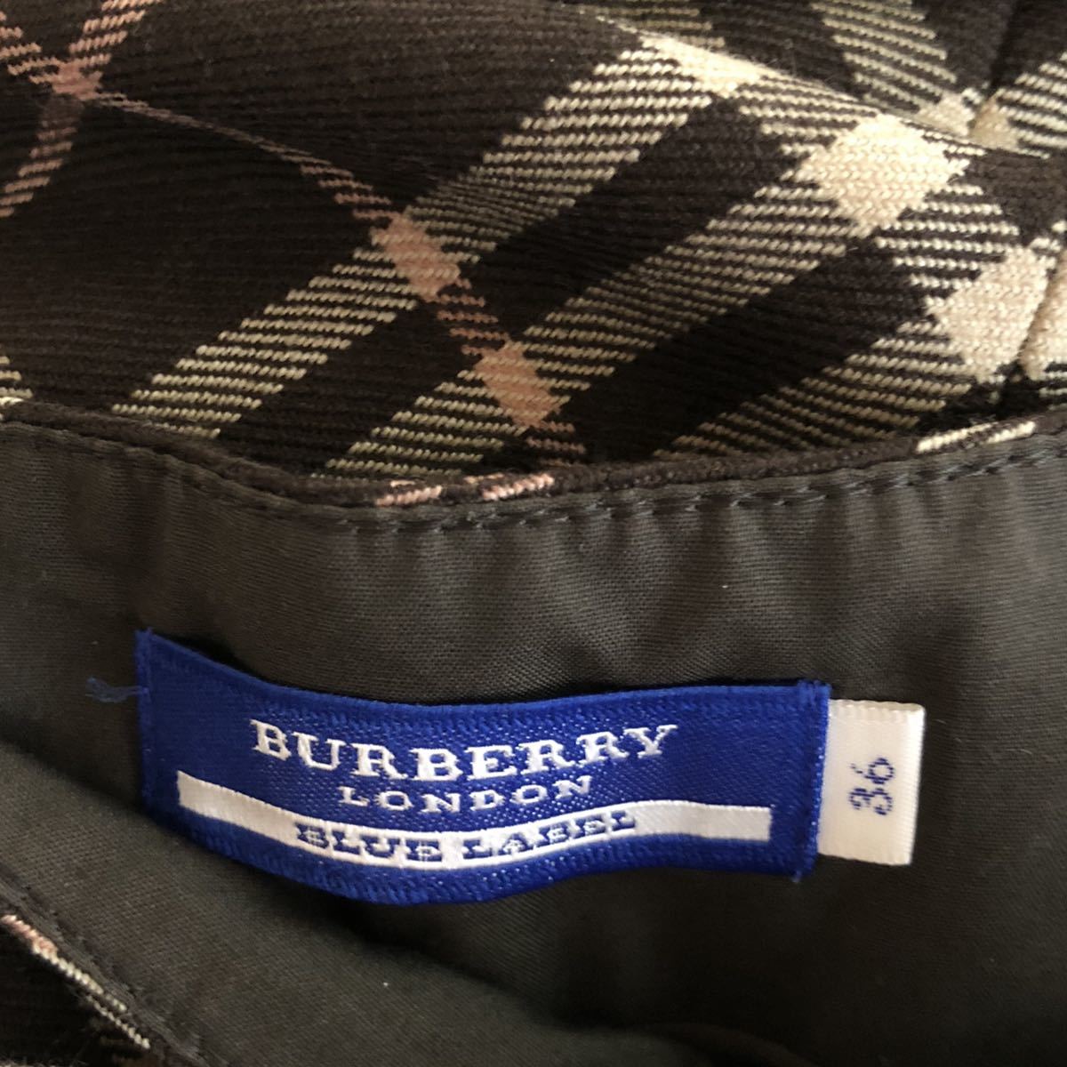 【BURBERRY】バーバリー ブルーレーベル ノバチェック ブラウン系 36 送料無料！_画像6