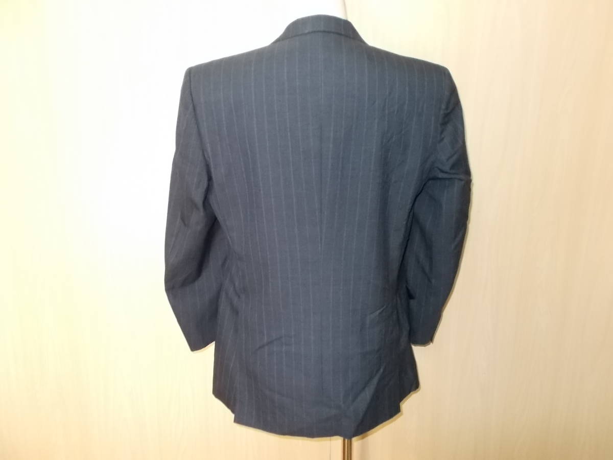 f60*\'Burberrys\' tailored jacket * Burberry sizeA5 dark gray stripe wool 100% made in Japan three . association unlined in the back side Benz 3F